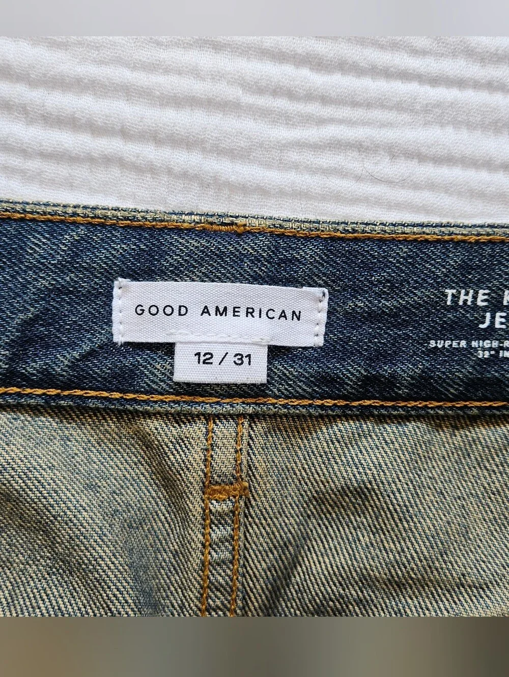The Khloé High Waist Patch Denim Straight Leg Jeans